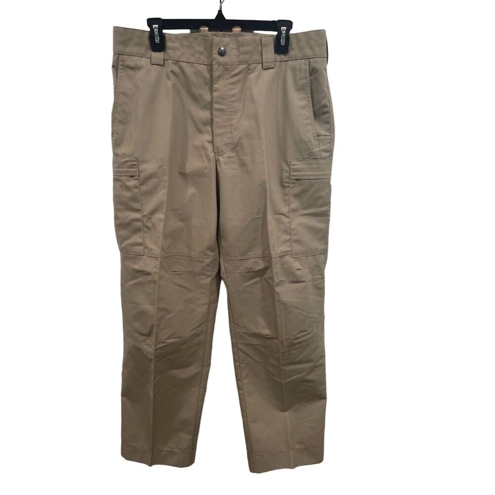 Blauer Men's Tactical Cargo‎ Pants Size 36 Silver Tan Stretch Waist Pockets